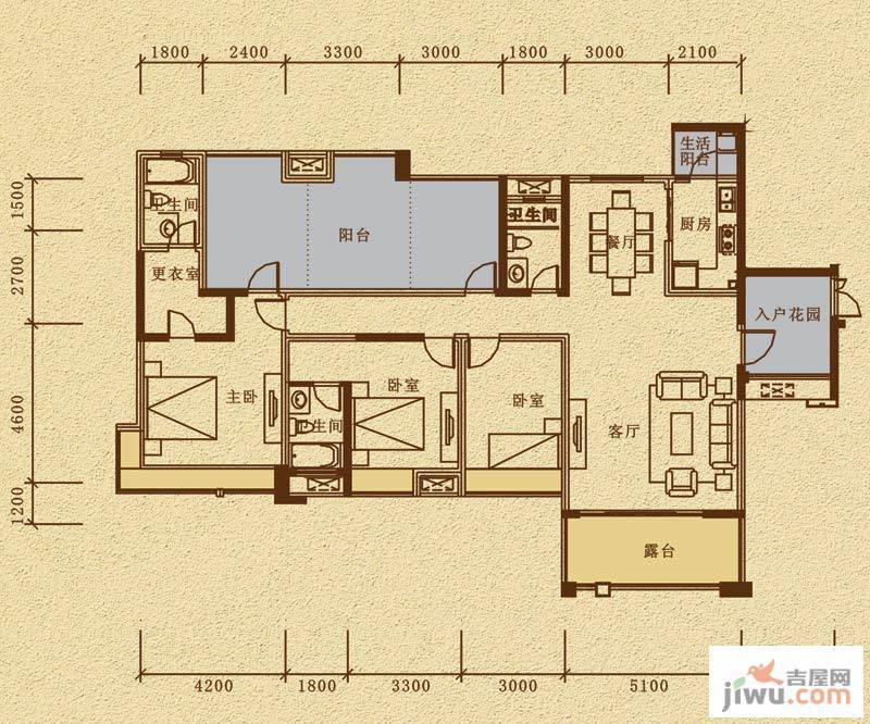 保利星座5室2厅3卫180㎡户型图