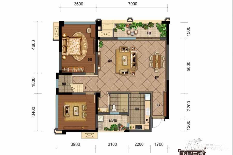 金房大榕湾5室2厅3卫146㎡户型图