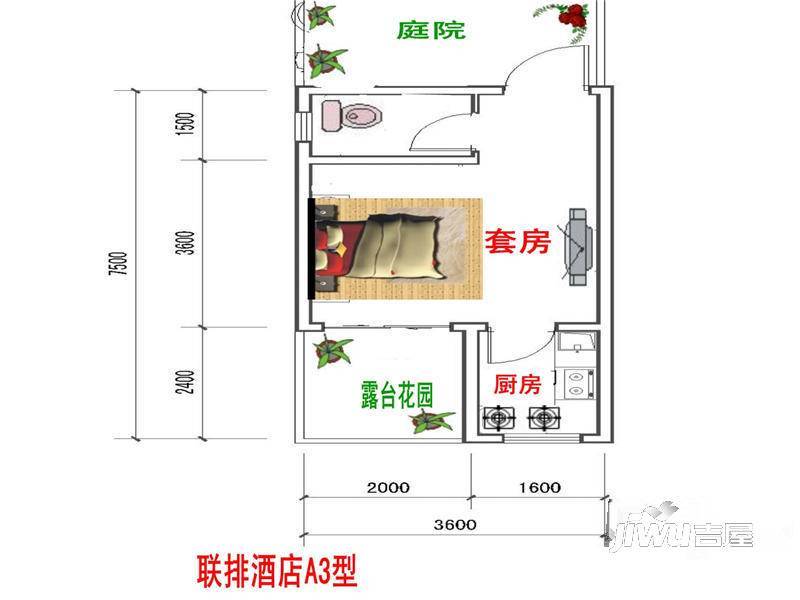 青城桃源圣地1室0厅1卫24.1㎡户型图