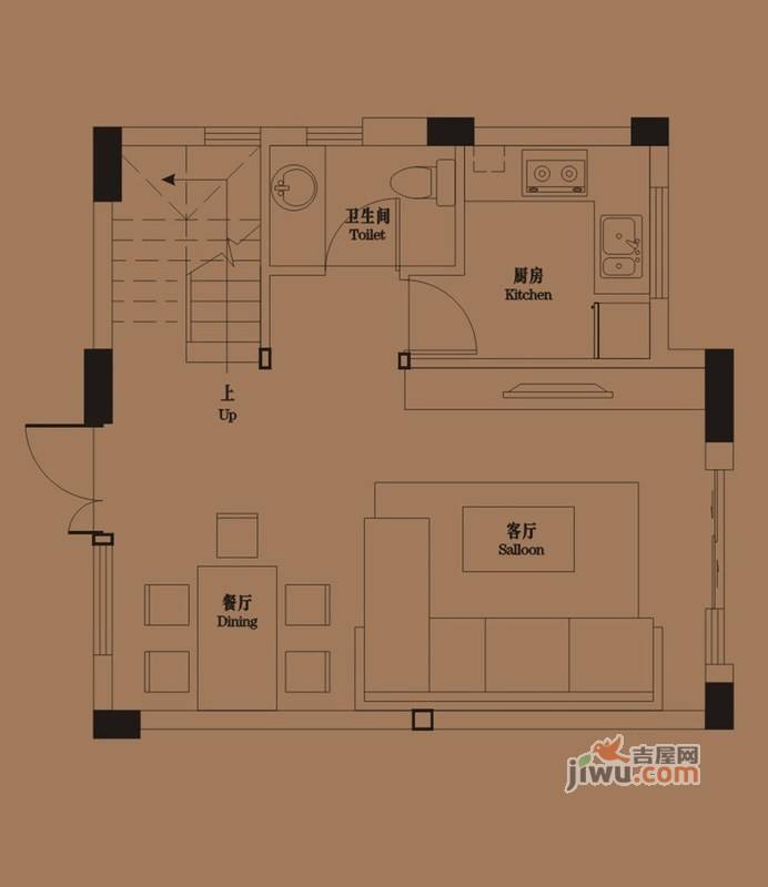 御青城3室2厅3卫105㎡户型图