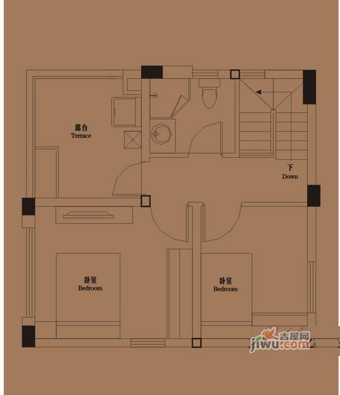 御青城2室2厅2卫78㎡户型图