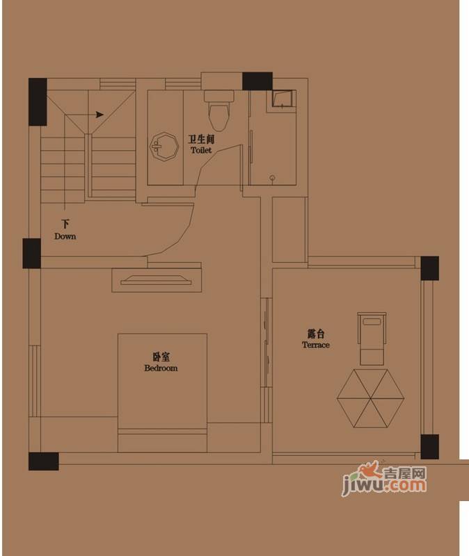 御青城3室2厅3卫105㎡户型图