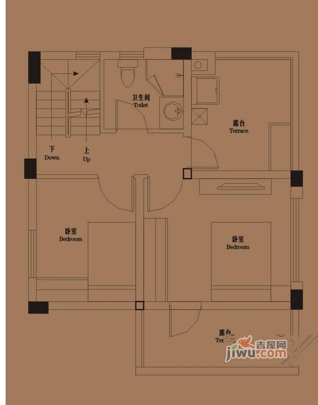 御青城3室2厅3卫105㎡户型图