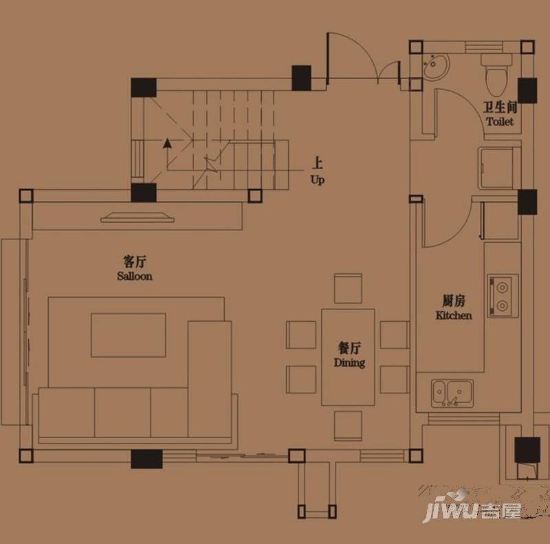 御青城3室2厅3卫115㎡户型图