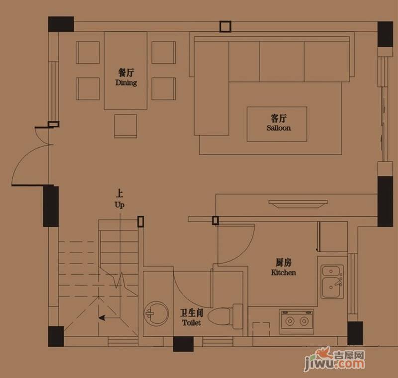 御青城2室2厅2卫105㎡户型图