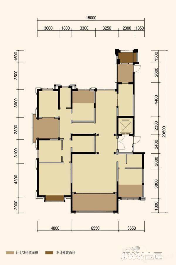 中国铁建西派澜岸4室3厅3卫225㎡户型图