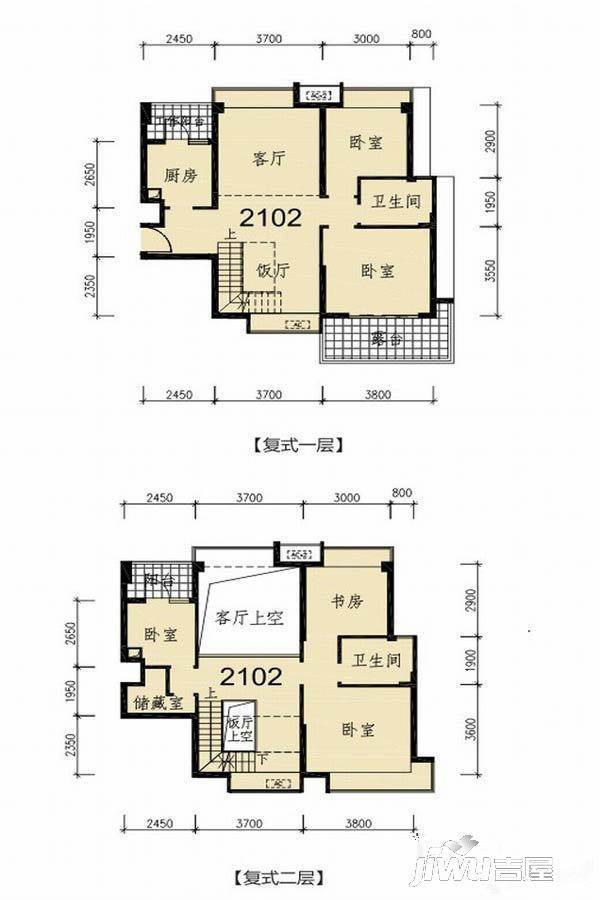 南城都汇御天下5室2厅2卫131㎡户型图