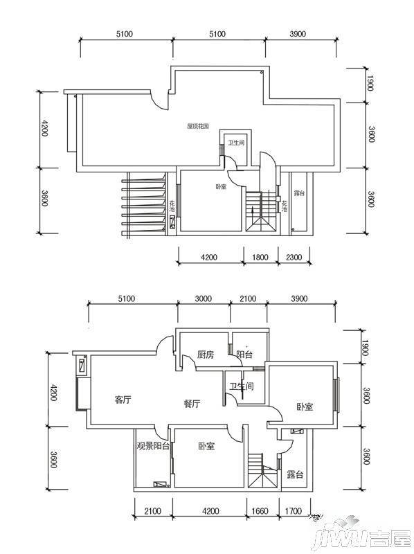 广泽长河郡3室2厅2卫121㎡户型图