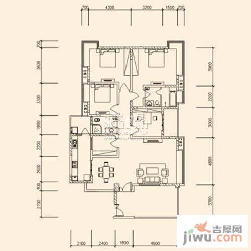 育才竹岛4室2厅2卫171.1㎡户型图