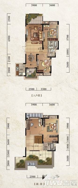 欧郡A区4室2厅3卫163㎡户型图