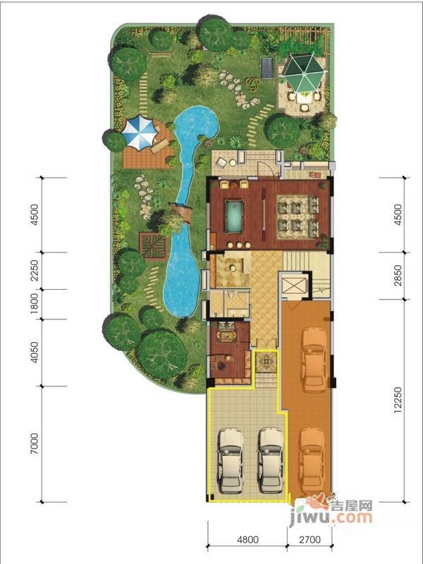 牧山长滩4室7厅4卫203㎡户型图