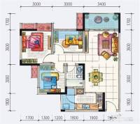 地铁首座3室2厅1卫80.8㎡户型图