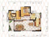 辰兴锦城国际2室2厅1卫84.6㎡户型图