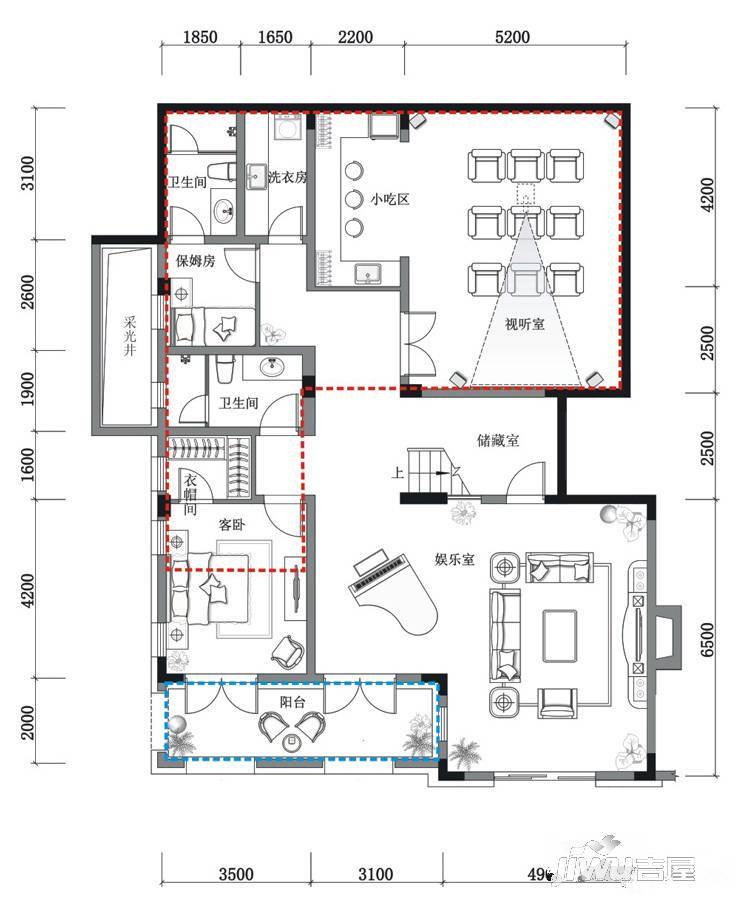 黄龙溪谷4室4厅6卫328㎡户型图