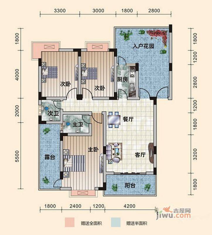 东韵嘉园3室2厅2卫109.3㎡户型图