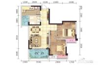 博闻时代锦寓2室2厅1卫71㎡户型图