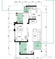 翔宇榜样3室2厅1卫63㎡户型图