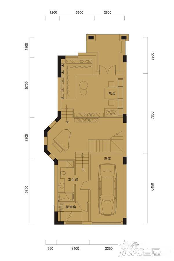 蔚蓝卡地亚云墅5室4厅5卫383.7㎡户型图