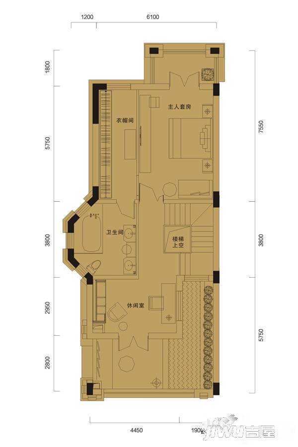 蔚蓝卡地亚云墅5室4厅5卫383.7㎡户型图