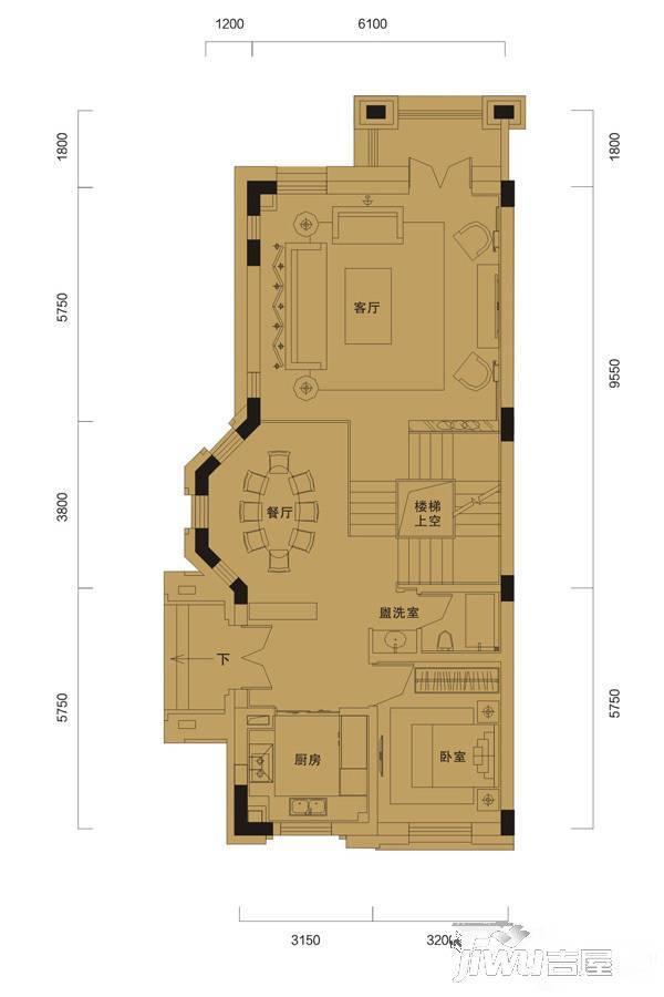 蔚蓝卡地亚云墅5室4厅5卫383.7㎡户型图