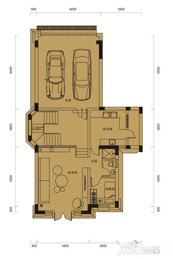 蔚蓝卡地亚云墅5室4厅5卫户型图