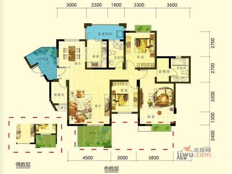 伊萨贝拉3室2厅2卫139.8㎡户型图