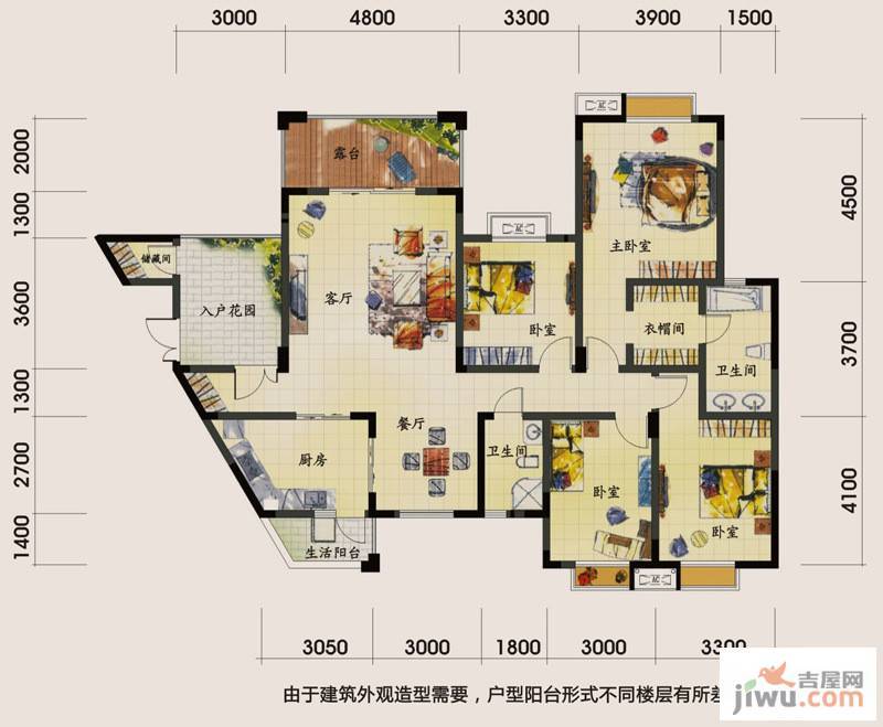 伊萨贝拉3室2厅2卫166.4㎡户型图