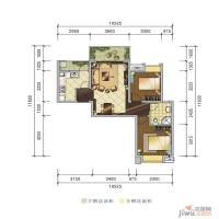 蓝光锦绣城五期2室2厅1卫80.4㎡户型图