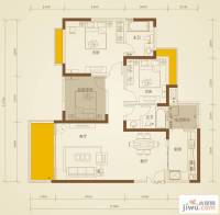 海骏达蜀都1号3室2厅2卫104.5㎡户型图