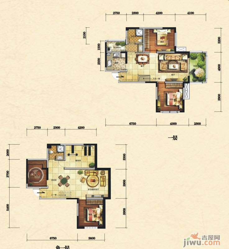 润扬北城1号2室2厅1卫99㎡户型图