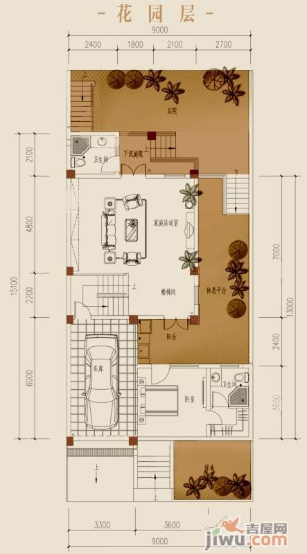 锦镇2期锦玺4室2厅5卫298㎡户型图