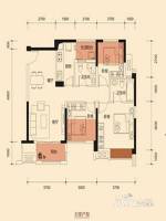 华宇天府花城3室2厅2卫92.5㎡户型图