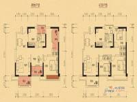 华宇天府花城3室2厅1卫82.4㎡户型图