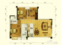 上水花苑3室2厅2卫96.3㎡户型图