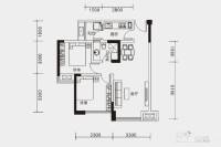 楠汇坊2室1厅1卫66㎡户型图