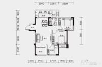 楠汇坊3室1厅1卫83㎡户型图