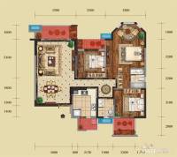 会所金澜苑3室2厅2卫124㎡户型图