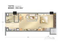 汇点普通住宅64.6㎡户型图