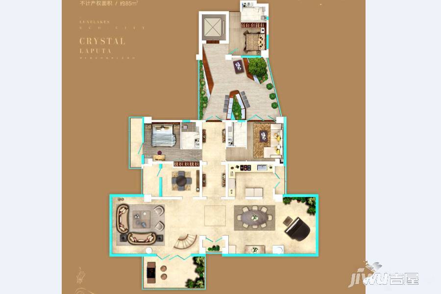 麓湖生态城麒麟荟6室3厅6卫407㎡户型图