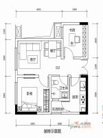 合能橙中心2室2厅1卫54.4㎡户型图