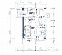 城市之心(新都)2室2厅1卫83㎡户型图