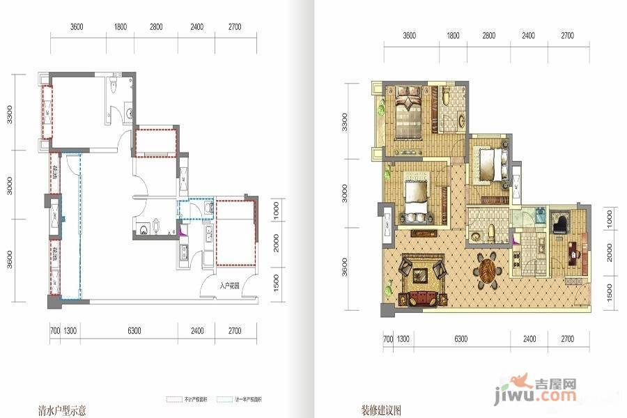 中铁骑士府邸4室2厅2卫90㎡户型图