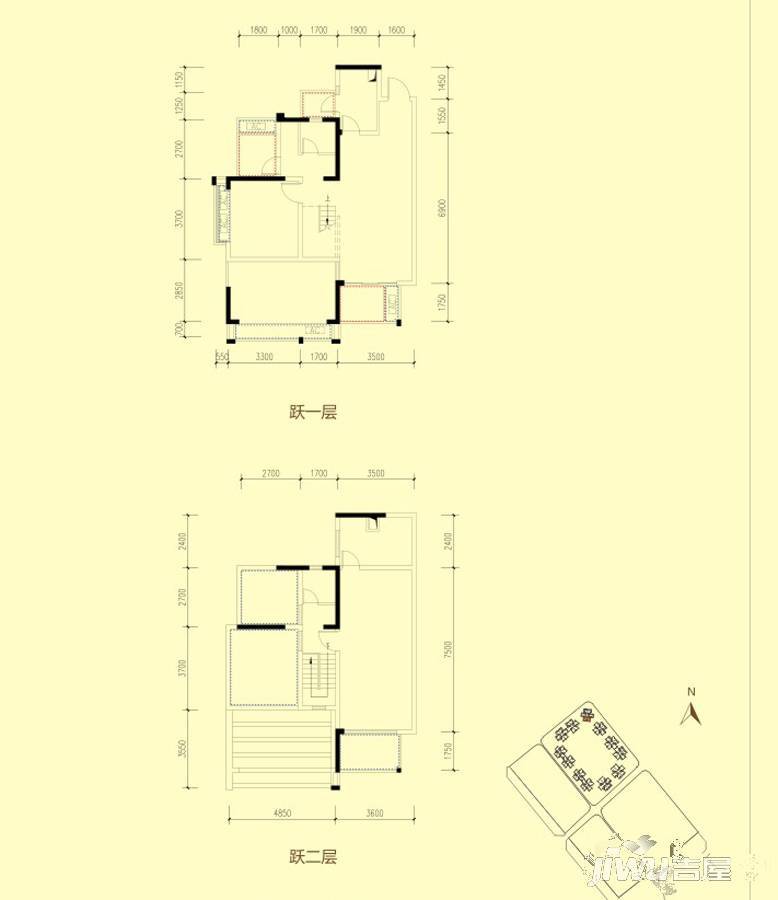 北京城建龙樾熙城5室2厅3卫128.4㎡户型图