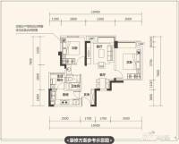 万科金色城市2室2厅1卫66㎡户型图