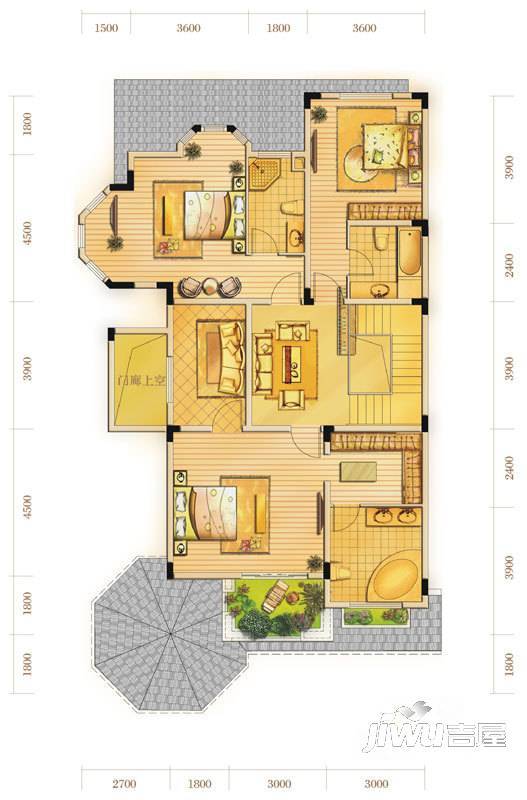 金科廊桥水乡3室4厅6卫321.3㎡户型图