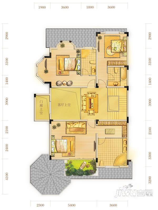 金科廊桥水乡3室4厅7卫361.5㎡户型图