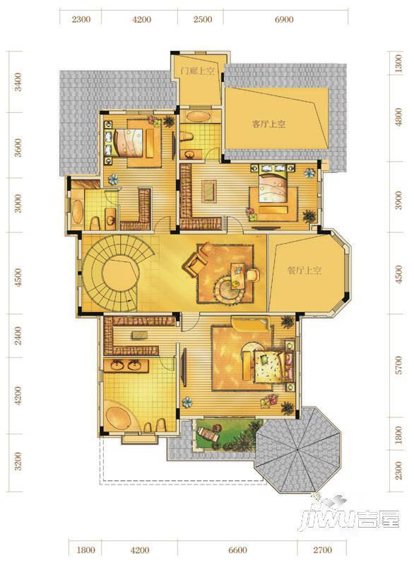 金科廊桥水乡4室3厅6卫543.6㎡户型图