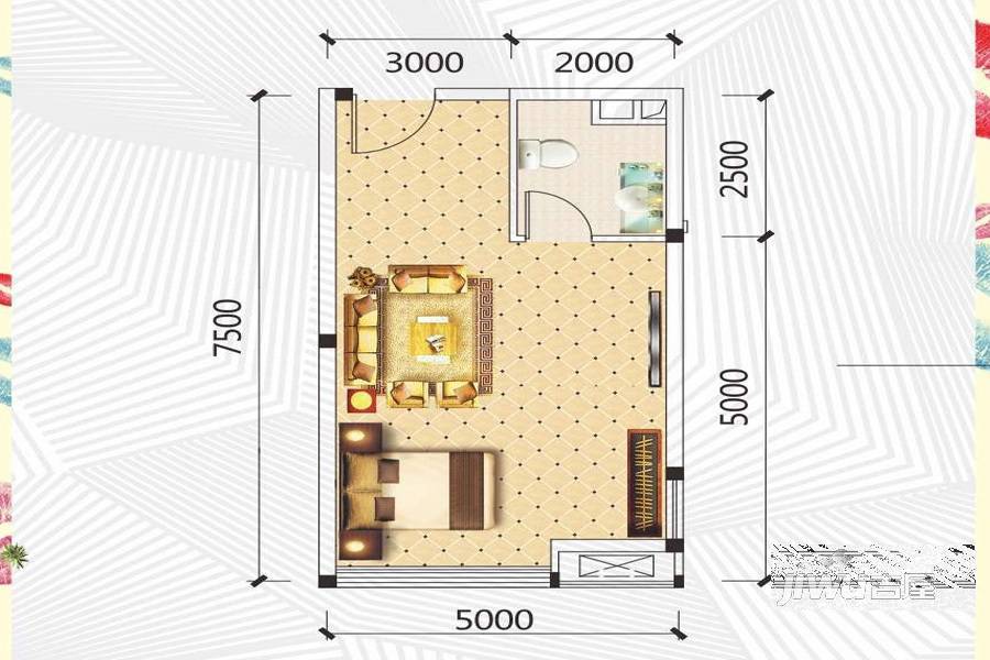 一品CG商业-平层41.4㎡户型图