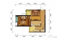 北成8号1室1厅1卫54.3㎡户型图