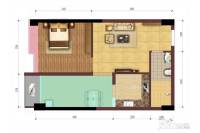 SG珊顿道1室1厅1卫53.7㎡户型图